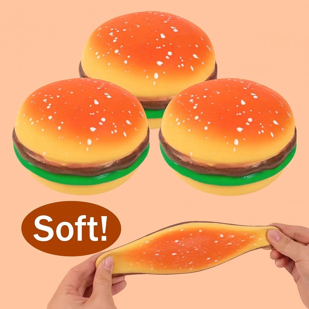 1-48.jpg Squishy Toy (burger) - Stretch & Squeeze Burger Toy - Image 1