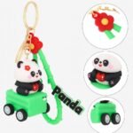 Cute Panda Key Chain – Green Edition - Image 2