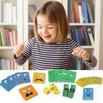 Wooden Face Cube Change Puzzle – Emoji Expressions Matching Game for Kids - Image 5