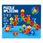 BUILD & STACK SPLICING PUZZLE PLAY SET 28PCS Kids Stacking Cup Puzzle – Montessori Sensory Balance Toy with Suction Balls