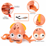 Crawling Octopus Toy with Music & Lights – USB Rechargeable Baby Sensory Toy (Obstacle Avoidance, 3+ Months) - Image 3