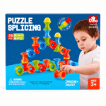 BUILD & STACK SPLICING PUZZLE PLAY SET 28PCS Kids Stacking Cup Puzzle – Montessori Sensory Balance Toy with Suction Balls - Image 3