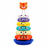 Spin & Slide Stacking Rings, Fun Twist & Stack Action, Stacked Rings Animal Tower Toy for Kids - Image 3