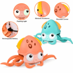 Crawling Octopus Toy with Music & Lights – USB Rechargeable Baby Sensory Toy (Obstacle Avoidance, 3+ Months) - Image 4