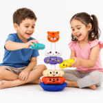 Spin & Slide Stacking Rings, Fun Twist & Stack Action, Stacked Rings Animal Tower Toy for Kids - Image 4