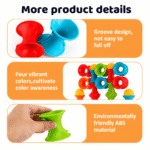 BUILD & STACK SPLICING PUZZLE PLAY SET 28PCS Kids Stacking Cup Puzzle – Montessori Sensory Balance Toy with Suction Balls - Image 7