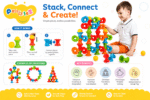 BUILD & STACK SPLICING PUZZLE PLAY SET 28PCS Kids Stacking Cup Puzzle – Montessori Sensory Balance Toy with Suction Balls - Image 5